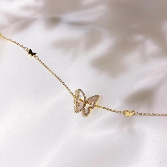 NEW 18K GOLD CLAVICLE NECKLACE, NICE NECKLACE, CUTE NECKLACE - Picture 5 of 7